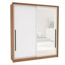 Ver imagem 2 de Guarda-roupa Casal Valência 2 Portas 2 Gavetas com Espelho Freijó/branco - Politorno