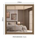 Ver mais imagens de Guarda-roupa Casal 3 Portas de Correr de Espelho 4 Gavetas Rustic Sublime Plus Madesa Rustic