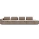 Ver imagem 3 de Sofá Ilha com Puff para Sala Living 465cm Amber M03 Veludo Bege - Lyam Decor