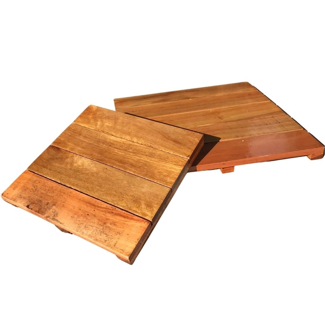 Deck de Madeira Modular 50cm Envernizado P/ Jardim e Piscina - 2