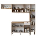 Ver imagem 5 de Cozinha Modulada 4 Peças em MDF com Paneleiro Funcional Frizz Branco/Cinamomo Fosco