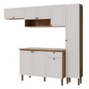 Ver imagem 2 de Cozinha Modulada 4 Peças em MDF com Paneleiro Funcional Frizz Branco/Cinamomo Fosco