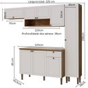 Ver imagem 3 de Cozinha Modulada 4 Peças em MDF com Paneleiro Funcional Frizz Branco/Cinamomo Fosco
