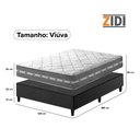 Ver imagem 4 de Cama Box Viúva Preto + Colchão Molas Ensacadas Zidi Miami 128x188x59cm