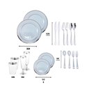 Ver imagem 2 de Kit Copo Taça Prato Talher Descartável Luxo 16 Convidados