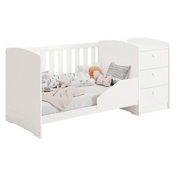 Berço Multifuncional Atlanta Branco Acetinado - Reller - 4
