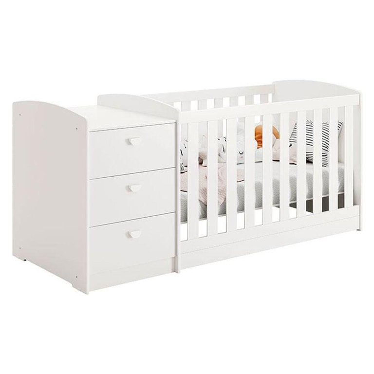 Berço Multifuncional Atlanta Branco Acetinado - Reller Berço Multifuncional Atlanta Branco Acetinado - Reller
