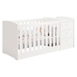Berço Multifuncional Atlanta Branco Acetinado - Reller - 9