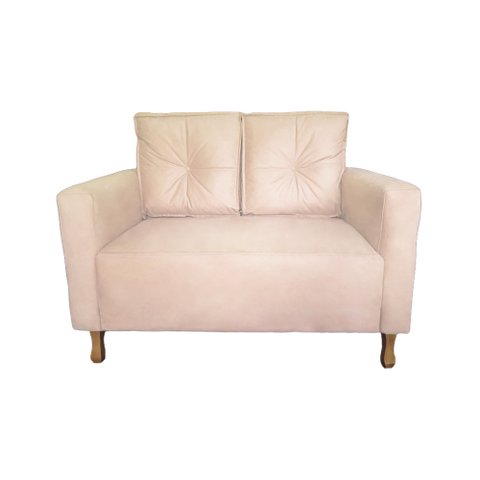 Sofá Davi 2 Lugares Suede Bege - Dominic Decor