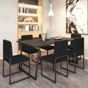Ver imagem 2 de Conjunto Quatro Cadeiras Sala Jantar Barcelona Base Preta:preto