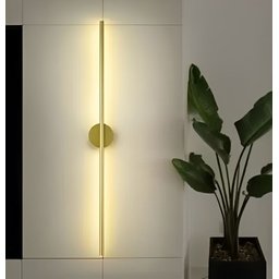 Arandela Moderna Luxo Slim Linear Perfil Led Integrado 70cm - Dourada - 6