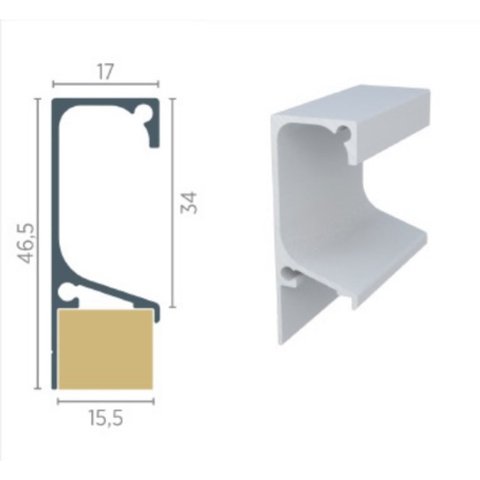 Perfil Puxador Alumínio Gola RM-176 para 15mm Barra 03 metros Supra Natural Rometal 01 unidade