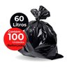 Saco de Lixo Preto 60l Reforçado Resistente Doméstico 100un - 1