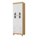 Ver imagem 4 de Guarda-roupa Infantil 62cm 2 Portas com Vidro e 2 Gavetas Aurora Multimóveis Mp4496 Madeirado/
