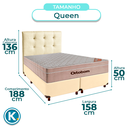 Ver imagem 2 de Conjunto Cama Box Bege Queen + Colchão Molas Ensacadas Airtech Ortobom + Cabeceira