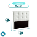 Ver imagem 4 de Cabeceira Estofada Queen Alice Nature Material Sintético Branco 158x136