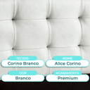 Ver imagem 2 de Cabeceira Estofada Queen Alice Nature Material Sintético Branco 158x136