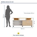 Ver imagem 3 de Rack para TV até 55 Polegadas 150cm 1 Porta de Correr Star