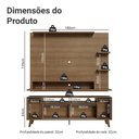 Ver imagem 3 de Rack com Painel para Tv até 60 Polegadas 180 Cm com Pés Rustic Cancun Madesa