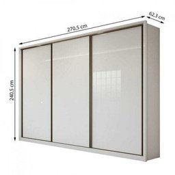 Guarda Roupa Casal Spazio Branco em MDF Lopas - 3