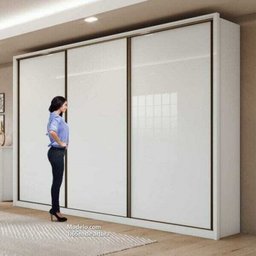 Guarda Roupa Casal Spazio Branco em MDF Lopas - 6