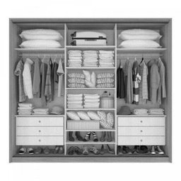 Guarda Roupa Casal Spazio Branco em MDF Lopas - 4