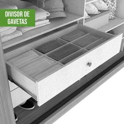 Guarda Roupa Casal Spazio Branco em MDF Lopas - 10