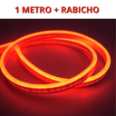 Ver imagem 2 de Kit 1 a 10 Metros Mangueira Fita Led Neon Flex Vermelho + Rabicho:1 Metro 220v + Rabicho