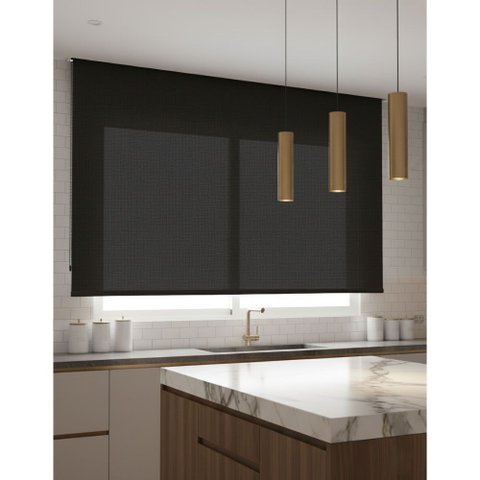 Cortina Persiana Rolo Tela Solar 3% 1,40 (l) X 1,40 (a) - Preto