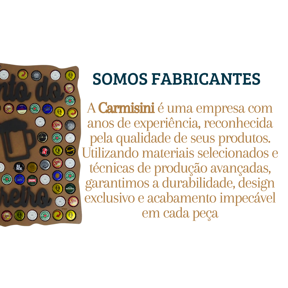 Quadro Porta Tampinha de Cerveja Decoração para Churrasco - 7