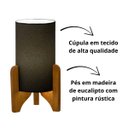 Ver imagem 3 de Abajur Tripé Madeira e Tecido Alta Qualidade Vitória Moderno:preto