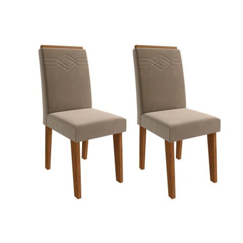 Cadeira Sala de Jantar Taís Kit 2 Un Savana/suede Joli - Cimol