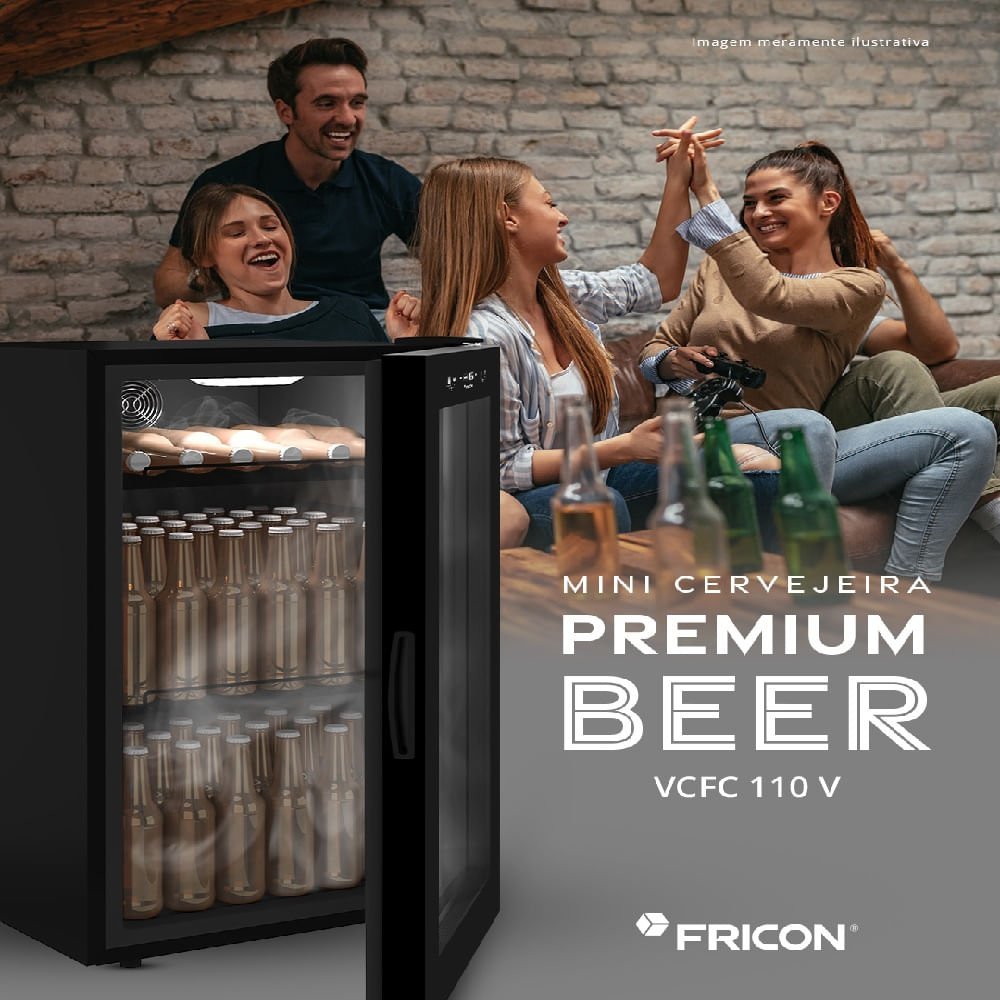 Mini Cervejeira Premium Beer Fricon 105 Litros Preto - 127 Volts - 4
