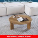 Ver imagem 4 de Mesa de Centro Redonda Orgânica Chanfrada Artesano 80 Cm (larg) Mdp Hanover (mel) Pés Madeira Maci