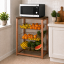 Ver imagem 1 de Fruteira para Cozinha com Suporte para Micro-Ondas 3 Cestos Ferro Cobre Tampo Amêndoa