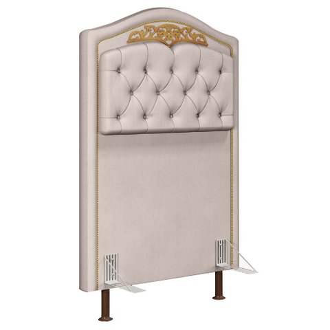 Cabeceira Cama Box Solteiro 90cm Imperial J02 Suede Bege - Mpozenato