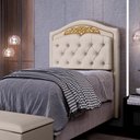 Ver imagem 2 de Cabeceira Cama Box Solteiro 90cm Imperial J02 Suede Bege - Mpozenato