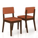 Ver imagem 5 de Conjunto de Mesa com 2 Cadeiras Arkansas Imbu/terracota - M. Arapongas Imbuia/suede Terracota