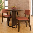 Ver imagem 2 de Conjunto de Mesa com 2 Cadeiras Arkansas Imbu/terracota - M. Arapongas Imbuia/suede Terracota