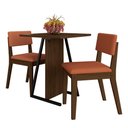Ver imagem 1 de Conjunto de Mesa com 2 Cadeiras Arkansas Imbu/terracota - M. Arapongas Imbuia/suede Terracota