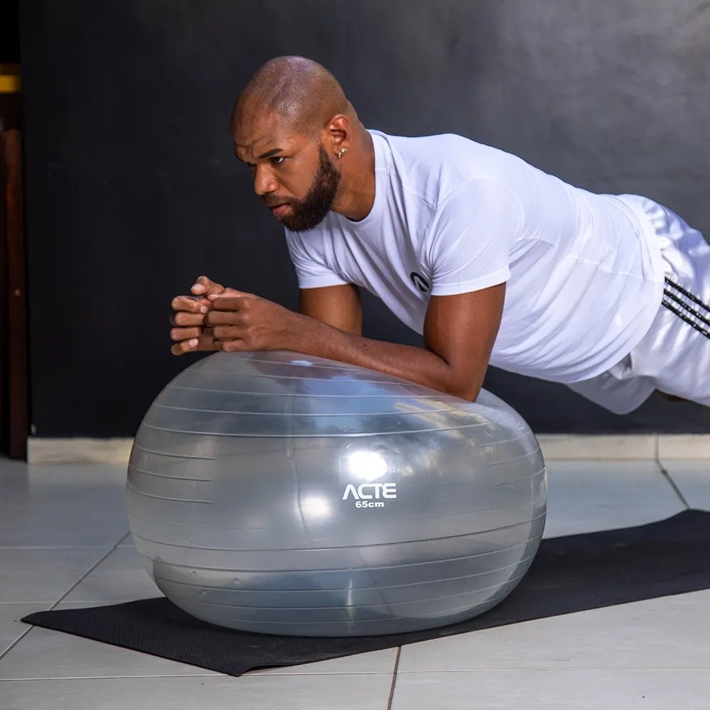Bola de Pilates 65cm com Bomba de Ar Gym Ball T9-t - Crystal - Acte Sports:cinza/único - 6