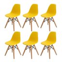 Ver imagem 1 de Kit 6 Cadeiras Eiffel Dkr Infantil Rivatti 31 Cm (largura) Assento em Pp Amarelo e Base em Madeira