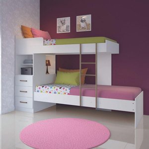 Beliche Plus com 3 Gavetas Integradas Escada de Alumínio Branco - Santos Andirá