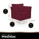 Ver imagem 3 de Poltrona Cadeira Decorativa para Sala e Quarto Lisboa Suede Bordô
