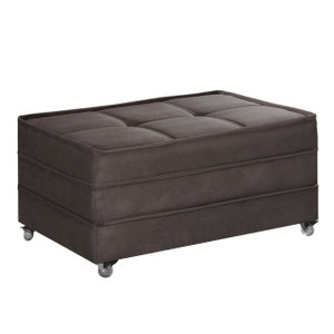 Puff Cama Solteiro Dobravel com Rodízios Lindecor Marrom