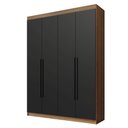 Ver imagem 2 de Guarda-Roupa Solteiro 4 Portas Batentes Rustic/Preto/Preto Venus Madesa