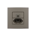 Ver imagem 1 de Placa para Móveis 80x80 com Tomada Usb-c 2a 10w e Tomada 2p+t 20a Margirius Sleek Argila