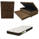 Ver imagem 1 de Cama Box Baú Solteiro com Auxiliar (bicama) + Colchão Solteiro Espuma D20 12cm | Kit Completo com Ca