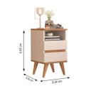 Ver imagem 4 de Conjunto 2 Mesa de Cabeceira 2 Gavetas Pés Palito Pop - Cm - Off White / Nature