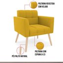 Ver imagem 3 de Poltrona Sala Decorativa Kit 2 Elisa Pé Palito Natural Veludo Mostarda D03 - D’Rossi